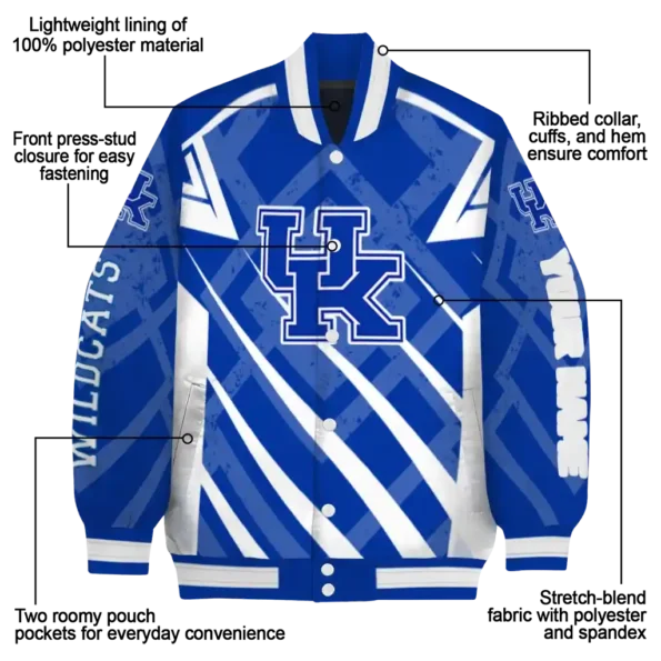 custom kentucky wildcats chevron angles blue varsity jacket new arrival.webp