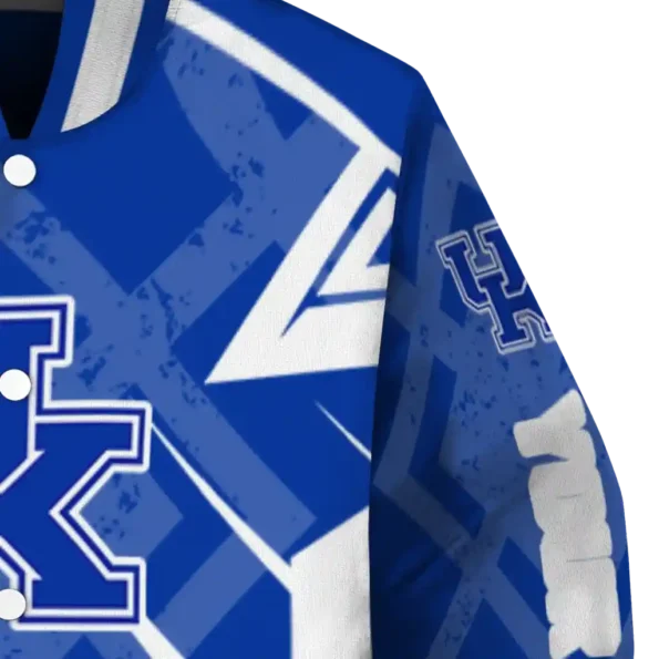 custom kentucky wildcats chevron angles blue varsity jacket premium grade.webp