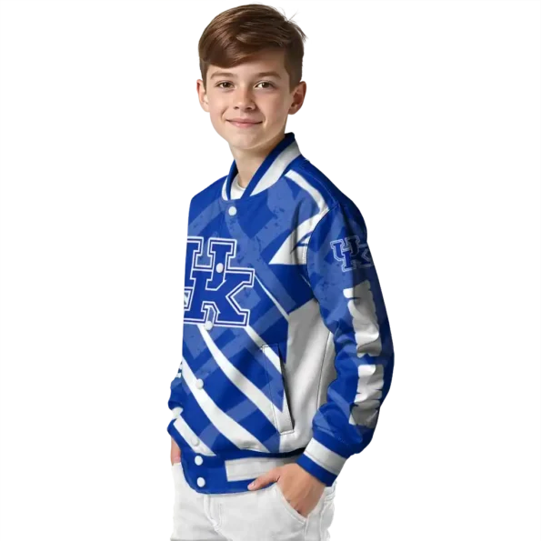 custom kentucky wildcats chevron angles blue varsity jacket trendy.webp