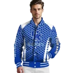 custom kentucky wildcats hexagon grid blue varsity jacket best selling.webp