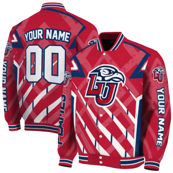 custom liberty flames chevron angles red varsity jacket fashion forward.webp