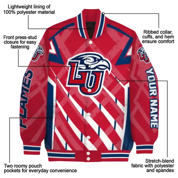 custom liberty flames chevron angles red varsity jacket new arrival.webp