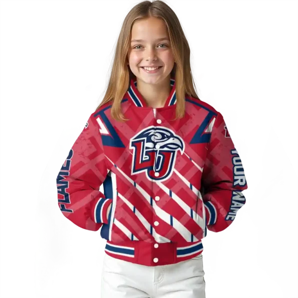 custom liberty flames chevron angles red varsity jacket top rated.webp