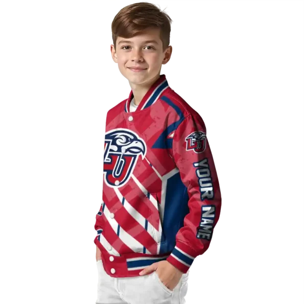 custom liberty flames chevron angles red varsity jacket trendy.webp
