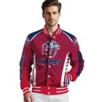 custom liberty flames hexagon grid red varsity jacket best selling.webp