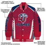 custom liberty flames hexagon grid red varsity jacket best selling.webp