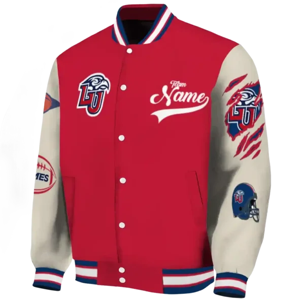 custom liberty flames wildcat pawprint red nude varsity jacket best selling