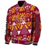 custom louisiana monroe warhawks pyramid shapes red varsity jacket best selling.webp