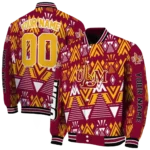 custom louisiana monroe warhawks pyramid shapes red varsity jacket best selling.webp