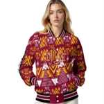 custom louisiana monroe warhawks pyramid shapes red varsity jacket best selling.webp