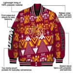 custom louisiana monroe warhawks pyramid shapes red varsity jacket best selling.webp