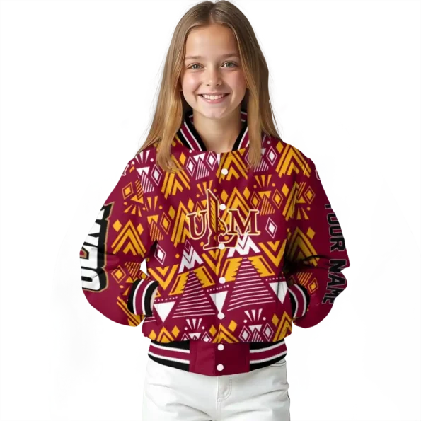 custom louisiana monroe warhawks pyramid shapes red varsity jacket top rated.webp