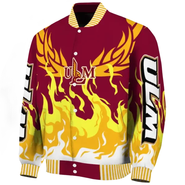 custom louisiana monroe warhawks winged blaze red white varsity jacket best selling