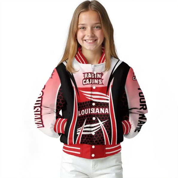 custom louisiana ragin cajuns mesh effect red black varsity jacket top rated.webp