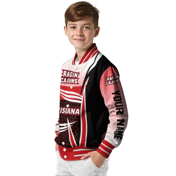 custom louisiana ragin cajuns mesh effect red black varsity jacket trendy.webp