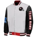 custom louisiana ragin cajuns speckled arms red gray varsity jacket best selling.webp
