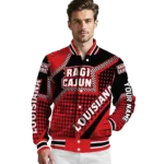 custom louisiana ragin cajuns star burst red varsity jacket best selling.webp