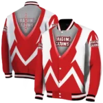 custom louisiana ragin cajuns v stripes red white varsity jacket best selling.webp