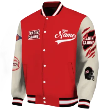 custom louisiana ragin cajuns wildcat pawprint red nude varsity jacket best selling.webp