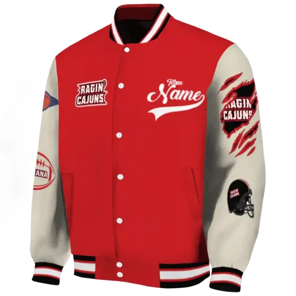 custom louisiana ragin cajuns wildcat pawprint red nude varsity jacket best selling.webp