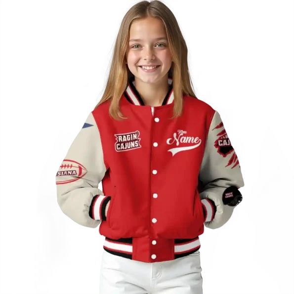 custom louisiana ragin cajuns wildcat pawprint red nude varsity jacket top rated.webp