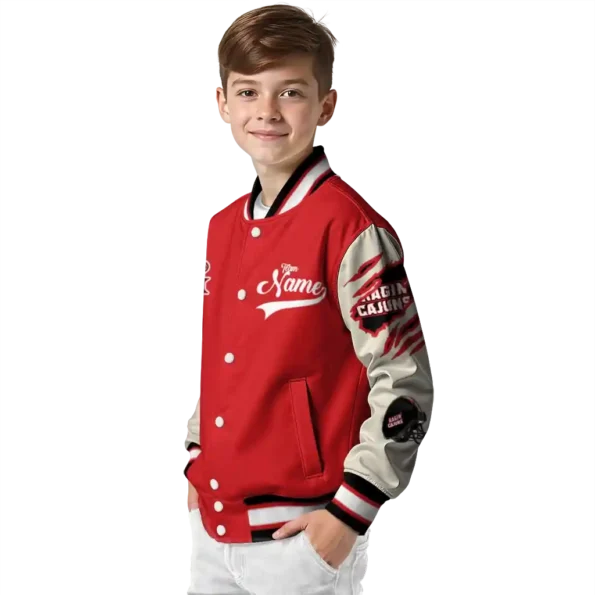 custom louisiana ragin cajuns wildcat pawprint red nude varsity jacket trendy.webp