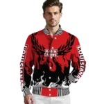 custom louisiana ragin cajuns winged blaze red white varsity jacket best selling.webp