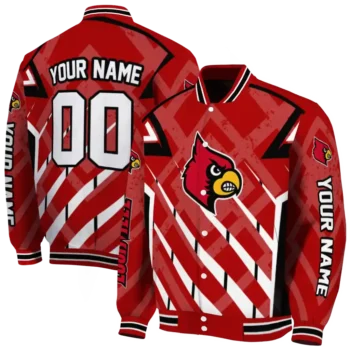 custom louisville cardinals chevron angles red varsity jacket fashion forward.webp