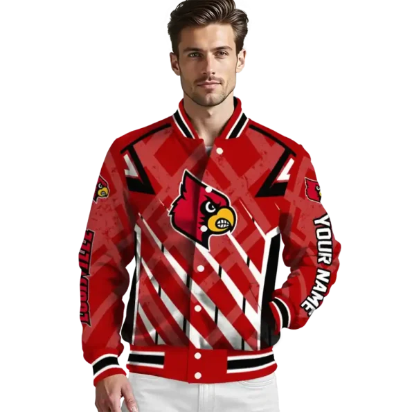custom louisville cardinals chevron angles red varsity jacket high quality.webp