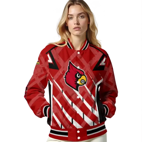 custom louisville cardinals chevron angles red varsity jacket latest model.webp