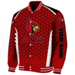 custom louisville cardinals hexagon grid red varsity jacket best selling.webp