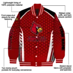 custom louisville cardinals hexagon grid red varsity jacket best selling.webp