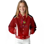 custom louisville cardinals hexagon grid red varsity jacket best selling.webp