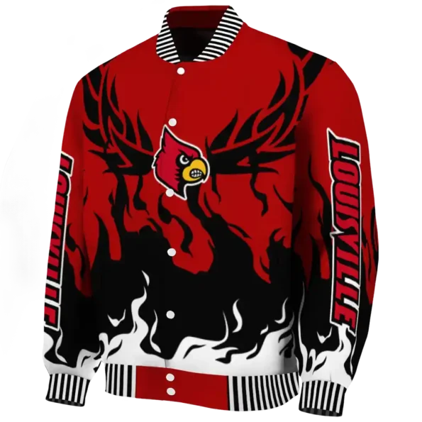 custom louisville cardinals winged blaze red white varsity jacket best selling
