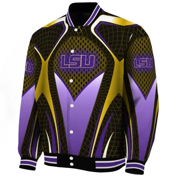 custom lsu tigers mesh chest gold black varsity jacket best selling
