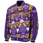 custom lsu tigers pyramid shapes purple varsity jacket best selling.webp