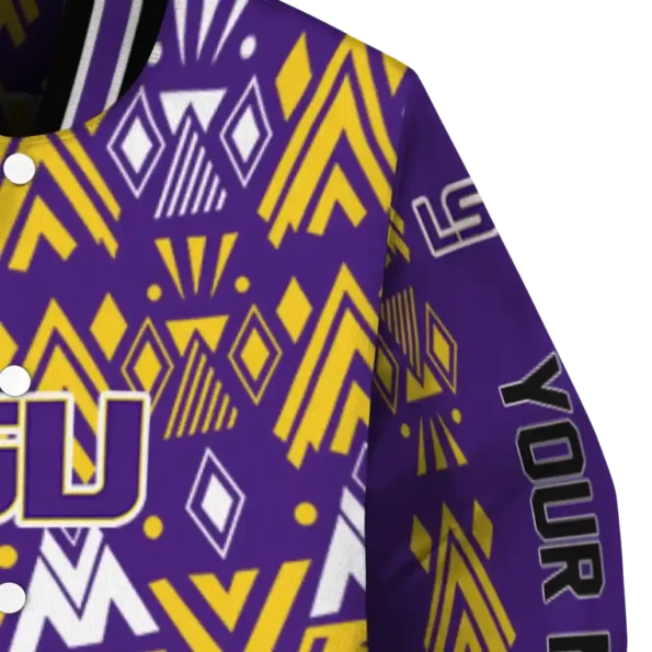 custom lsu tigers pyramid shapes purple varsity jacket premium grade.webp