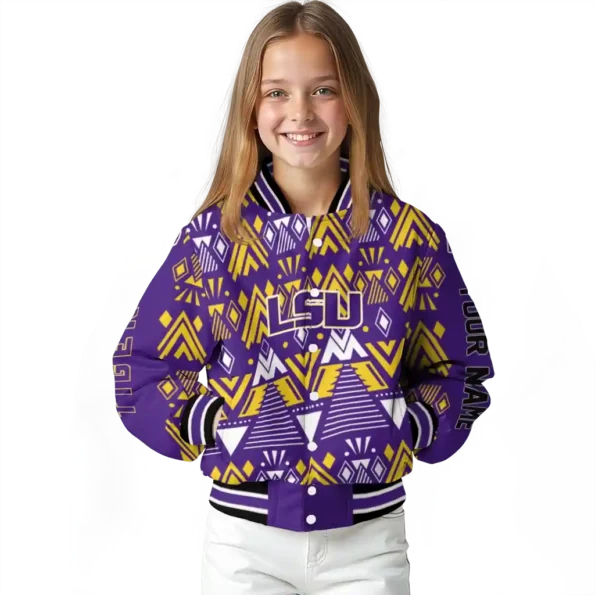 custom lsu tigers pyramid shapes purple varsity jacket top rated.webp