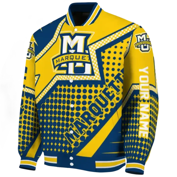 custom marquette golden eagles star burst blue varsity jacket best selling.webp
