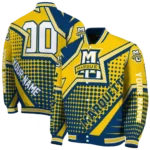 custom marquette golden eagles star burst blue varsity jacket best selling.webp