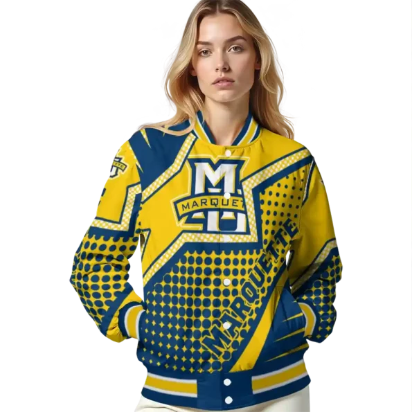 custom marquette golden eagles star burst blue varsity jacket latest model.webp