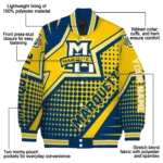 custom marquette golden eagles star burst blue varsity jacket best selling.webp