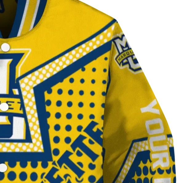 custom marquette golden eagles star burst blue varsity jacket premium grade.webp