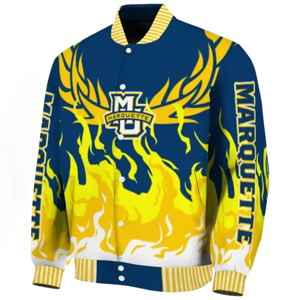 custom marquette golden eagles winged blaze blue white varsity jacket best selling