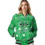 custom marshall thundering herd pyramid shapes green varsity jacket best selling.webp