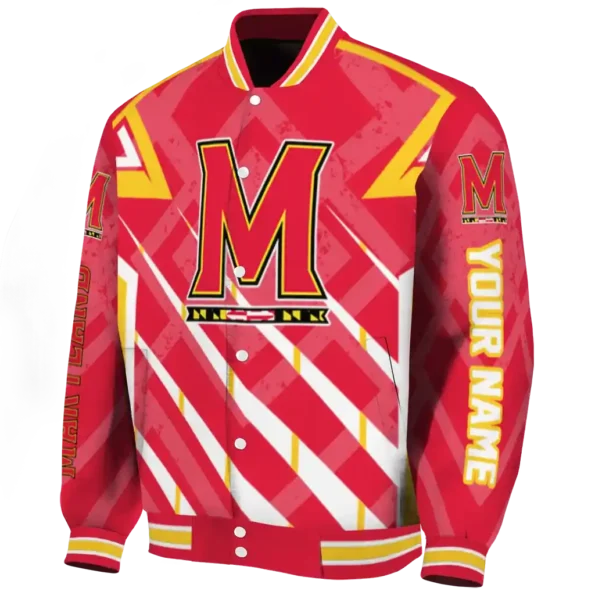 custom maryland terrapins chevron angles red varsity jacket best selling.webp