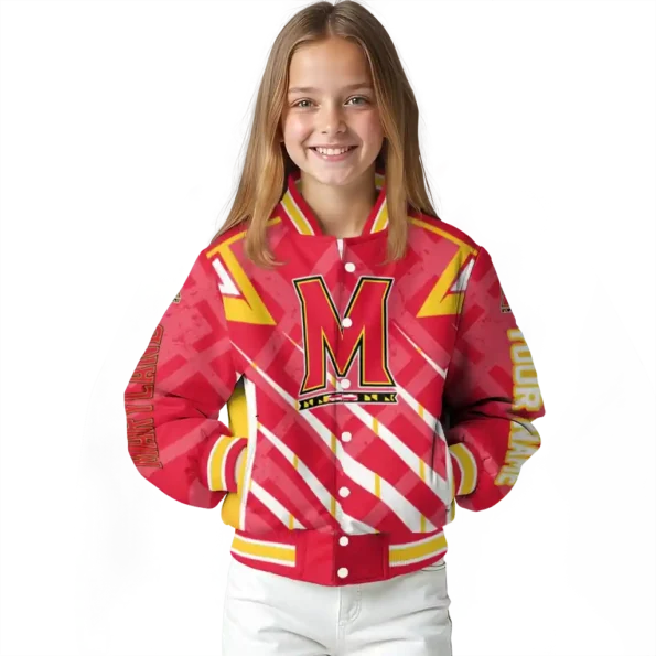custom maryland terrapins chevron angles red varsity jacket top rated.webp