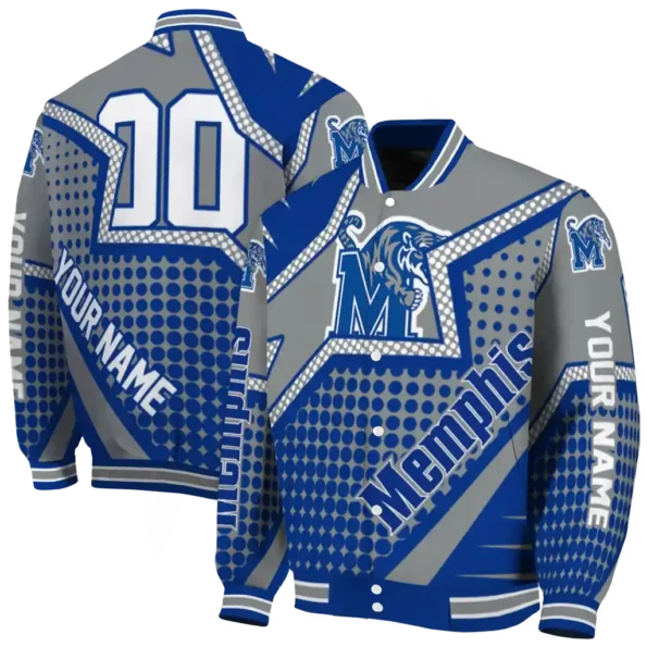 custom memphis tigers star burst blue varsity jacket fashion forward.webp