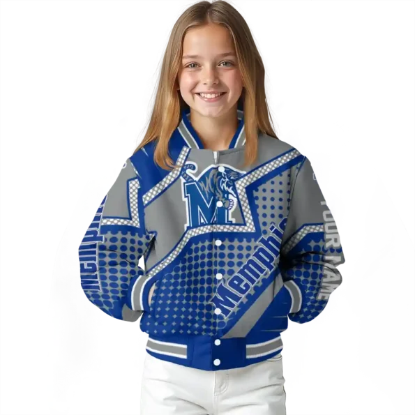 custom memphis tigers star burst blue varsity jacket top rated.webp