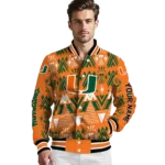 custom miami hurricanes pyramid shapes orange varsity jacket best selling.webp